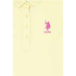 Kız Çocuk Açık Sarı Basic Polo Yaka Tişört