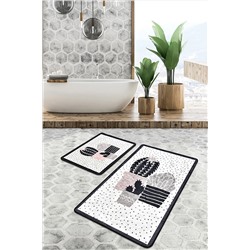 Chilai Home Three Cactus Djt 2 Li Set Banyo Paspası Kaymaz Tabanlı Klozet Takımı 8682125947334