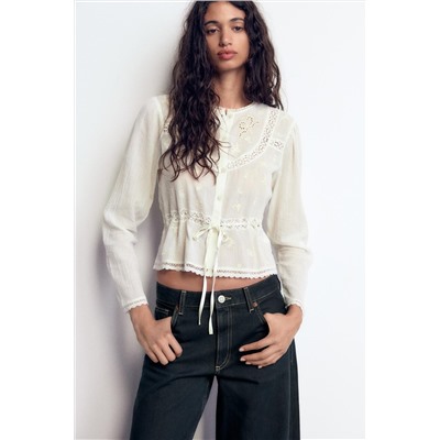 JEANS TRF RELAXED MINI FOLD UP LOW RISE