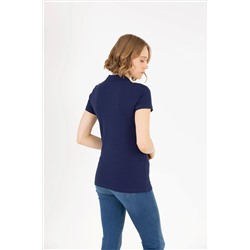 Kadın Lacivert Basic Polo Yaka Tişört