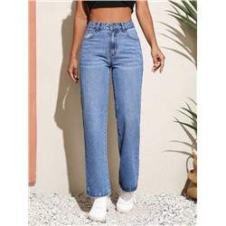 SHEIN Unity High Waist Straight Leg Jeans