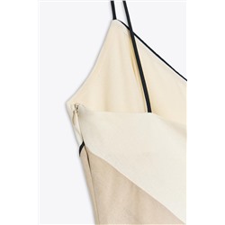 CONTRAST MIDI DRESS