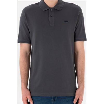 Erkek Regular Fit Polo Yaka Antrasit Basic Tişört