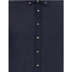 Lacivert Slim Fit Uzun Kollu Gömlek