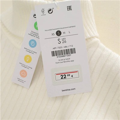 Bershk*a женская укороченная водолазка, экспорт, цена на бирке 22 $  (начало продаж 23.12 в 5:00)