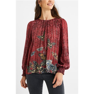 Blusa viscosa mariposas