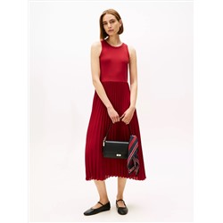 Pleated Mix Media Tank Dress