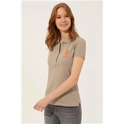 Kadın Haki Basic Polo Yaka Tişört