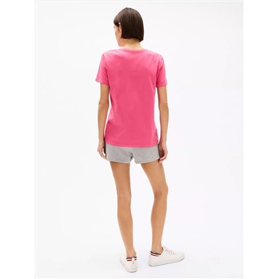 Embroidered Flag Stripe Logo T-Shirt