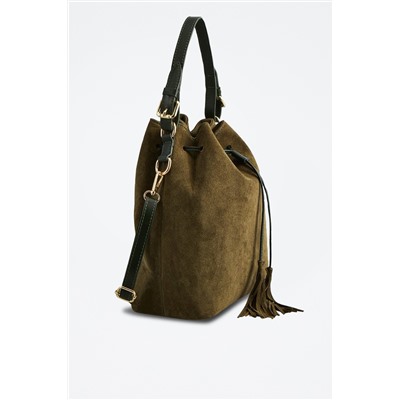 Bolso saco de piel Jila Verde botella