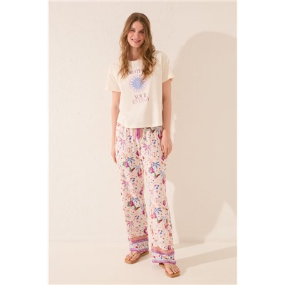 Pantalón largo estampado multicolor