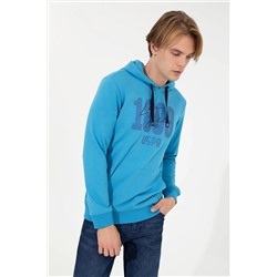 Erkek Kobalt Kapüşonlu Sweatshirt