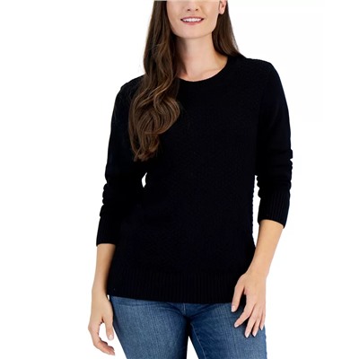 KAREN SCOTT Women's Cotton Zigzag Sweater, Created for Macy's