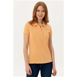 Kadın Turuncu Basic Polo Yaka Tişört