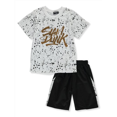 URBAN EDGE BOYS 2-PIECE SLAM DUNK SHORTS SET OUTFIT
