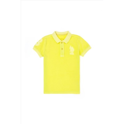 Erkek Çocuk Neon Sarı Polo Yaka Tişört
