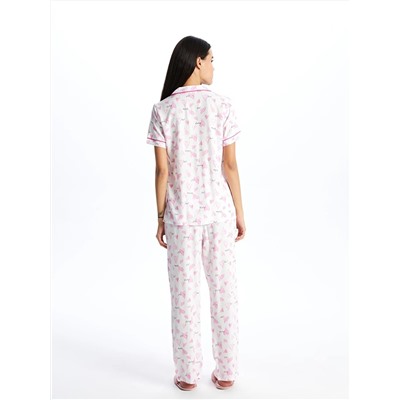 LC Waikiki Gömlek Yaka Desenli Kısa Kollu Kadın Pijama Takım, LCW DREAM                                            
                                            Gömlek Yaka Desenli Kısa Kollu Kadın Pijama Takım