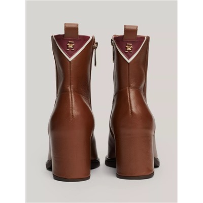 Monogram Leather Ankle Boot