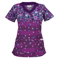 UA Artisan Flower Berry Burst Print Scrub Top