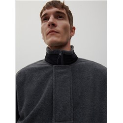 Fleece-Hoodie aus Materialmix