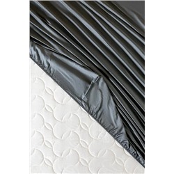 Ciel King Size Plus Lastikli Saten Çarşaf - Koyu Gri
