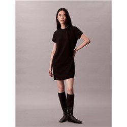 Mixed Media Mini Shift Dress