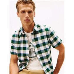 Regular Fit Plaid Stretch Oxford Shirt