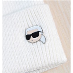 Шапка с металлизированной вышивкой в ​​виде головы мультяшного персонажа KARL LAGERFEL*D