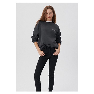 MaviLogo Baskılı Antrasit Sweatshirt 1611656-82185