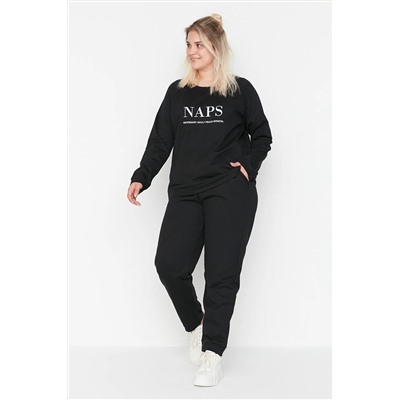 Trendyol Curve Siyah Örme Pijama Takımı TBBAW23AI00016