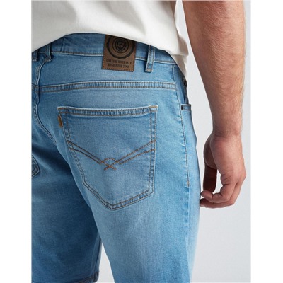 Slim Fit Denim Shorts, Men, Light Blue