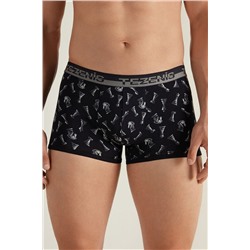 Retropants aus Baumwolle mit Print und Logobund