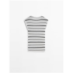 Camiseta rayas canalé desagujado