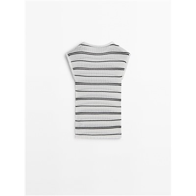 Camiseta rayas canalé desagujado