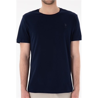 Erkek Regular Fit Bisiklet Yaka Lacivert Basic Tişört
