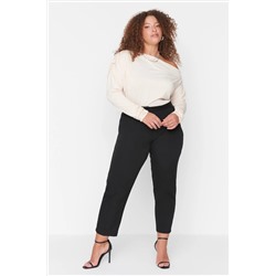 Trendyol Curve Siyah Cigarette Dokuma Kumaş Pantolon TBBAW23AR00051