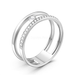 Серьги из серебра с фианитами родированные 925 пробы С-7309р200