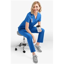 STYLE # BU546-CERUL-S Easy STRETCH Nikki Women's 1-Pocket Scallop Neck Tuck-In Scrub Top
