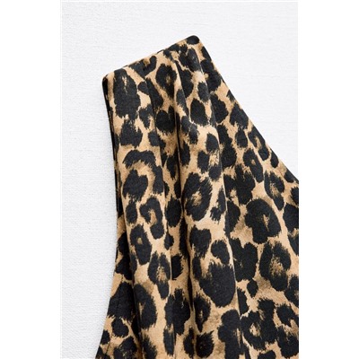 ANIMAL PRINT ASYMMETRIC TOP