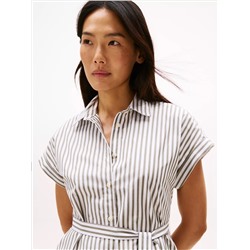 Stripe Dolman-Sleeve Shirtdress