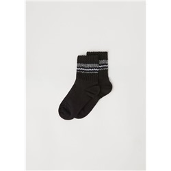Kurze Socken mit Streifen in Rippstrick für Kinder