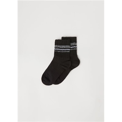 Kurze Socken mit Streifen in Rippstrick für Kinder