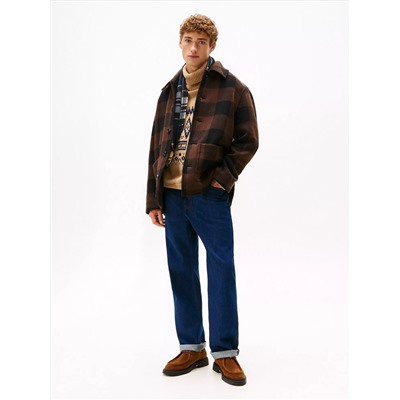 Wool Blend Check Chore Jacket