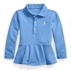 Cotton Piqué Peplum Polo