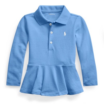 Cotton Piqué Peplum Polo