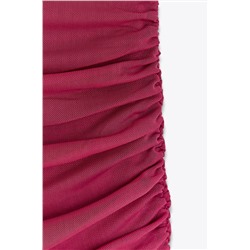 DRAPED TULLE HALTERNECK DRESS