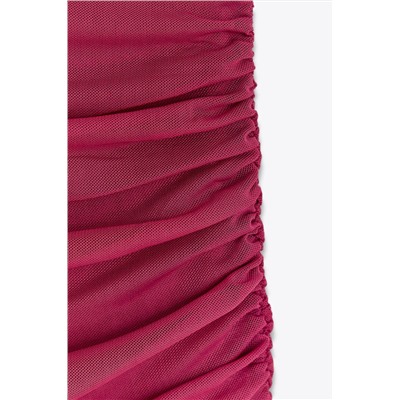DRAPED TULLE HALTERNECK DRESS