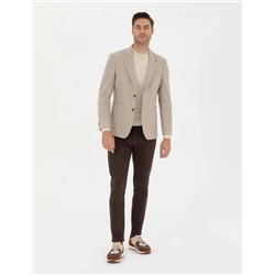 Bej Slim Fit Ceket