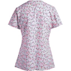 White Cross Scrubs Charlotte Print Top
