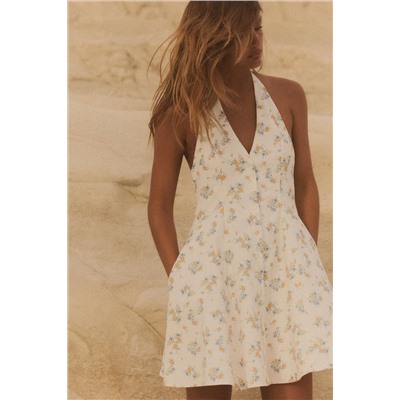 FLORAL PRINT POPLIN DRESS